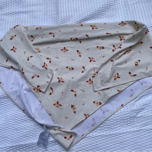 WeWoreWhat Flowers Bandana Head Scarf NWOT We Wore What cream microfloral - Picture 5 of 5